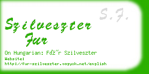 szilveszter fur business card